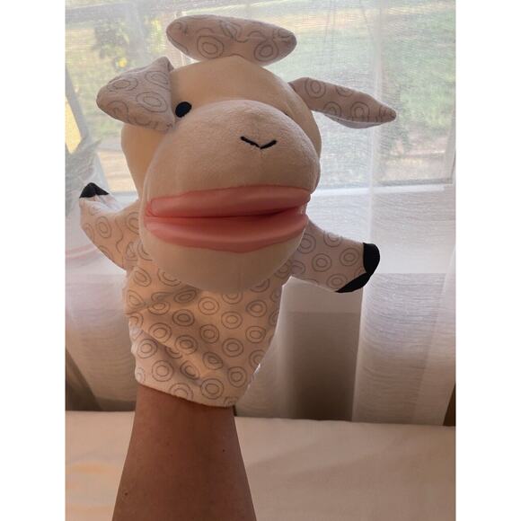 Lot 2 Hand Puppets Cow Plush Evriholder Big Mouth Melissa & Doug Lamb (No Tag) - Picture 10 of 12